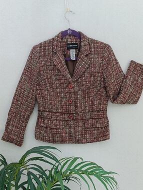 Sag Harbor Petite Women's Tweed Blazer Jacket